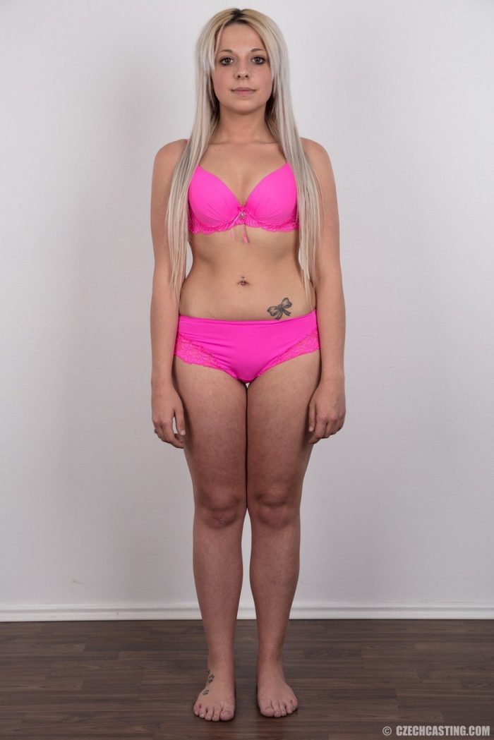 Hot blonde Patricie removes her black dress and pink underwear-02